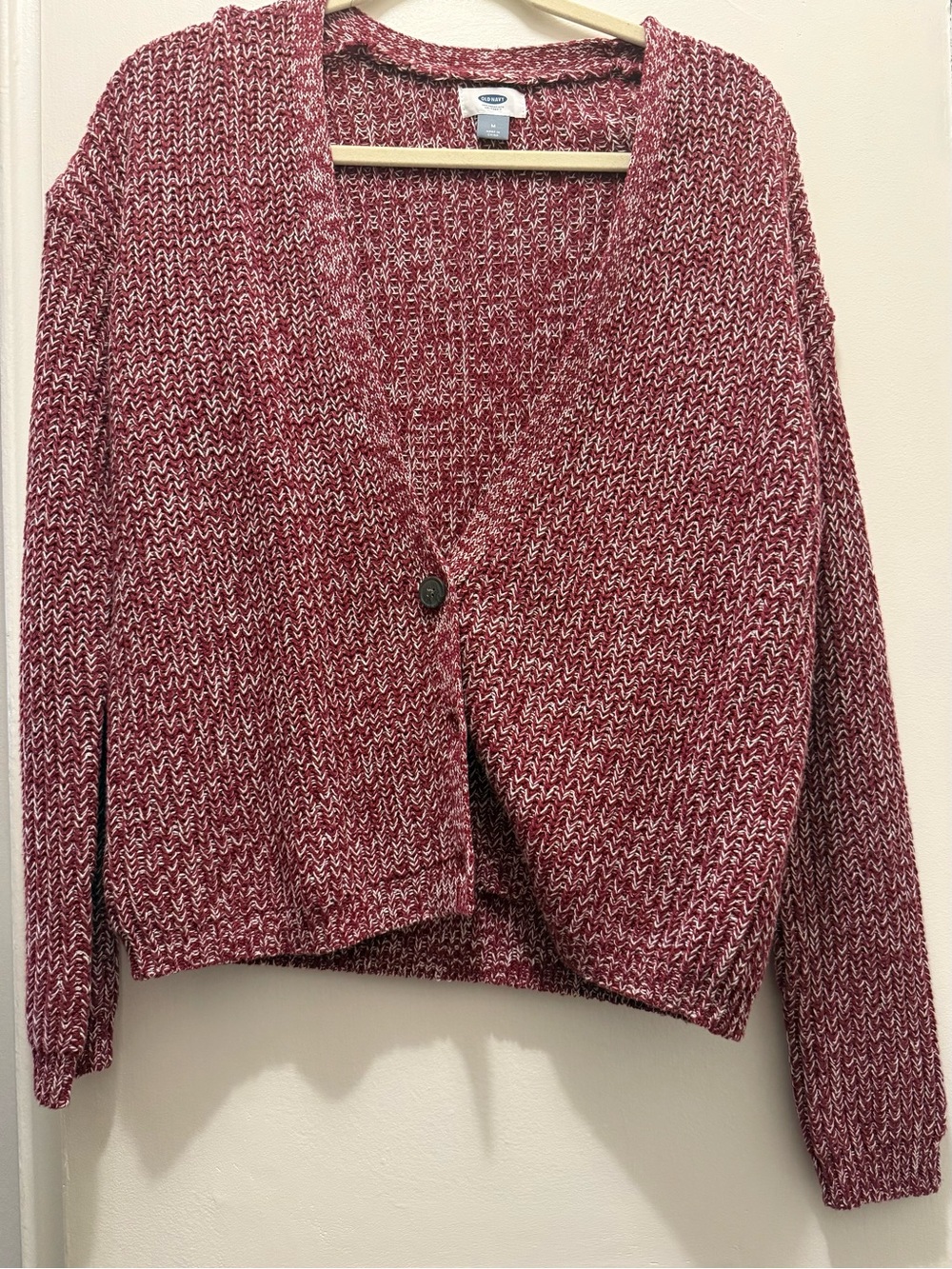 Old Navy Marled Burgundy Button-Front Women's Cardigan